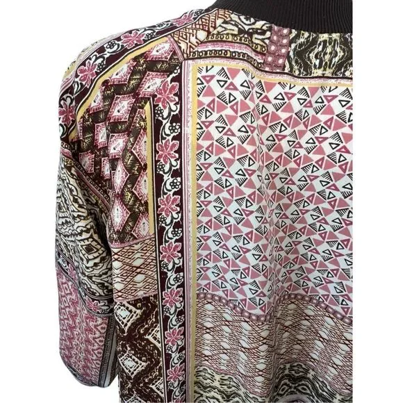 Alfred Dunner Geometric Patterned Zip Up Jacket With Pockets - Picture 4 of 4